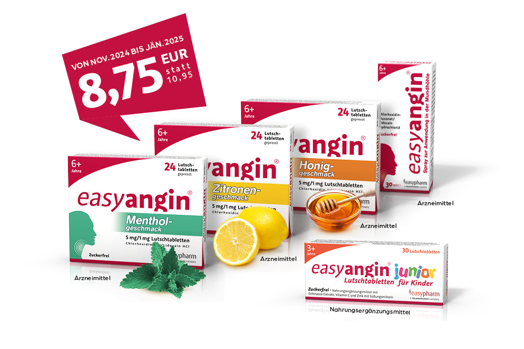 easyangin packshots Arzneimittel mit Couponing